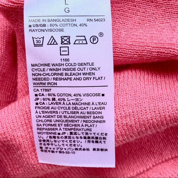 NWOT Banana Republic Factory Open Front Crop Pink Cardigan Sz L - Picture 6 of 9